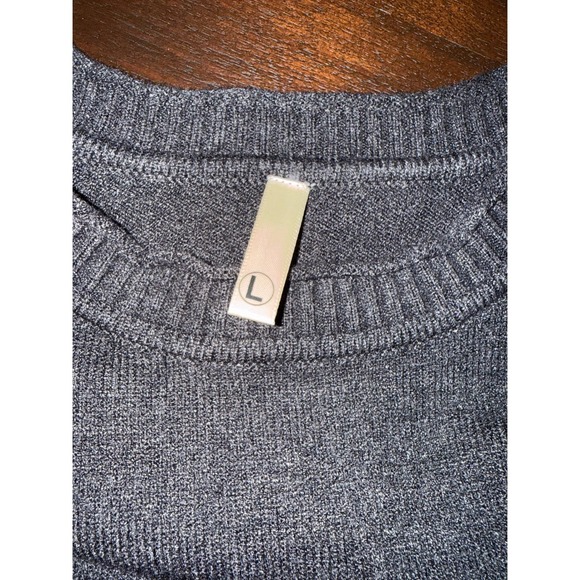 Mens Dark Gray Crew Neck Long Sleeve Sweater Knit Pullover Size L - Picture 3 of 5